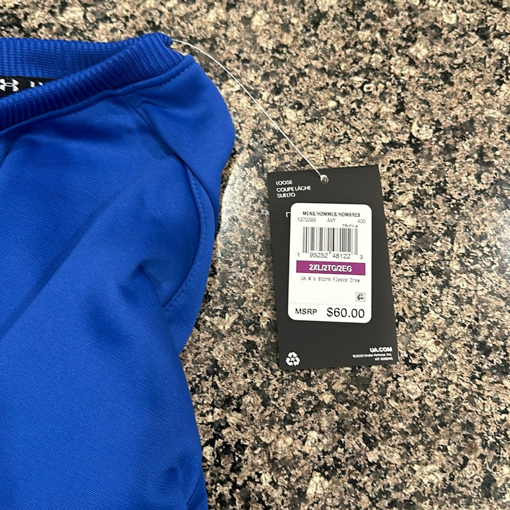 New with tags. XXL blue Under Armour Crew